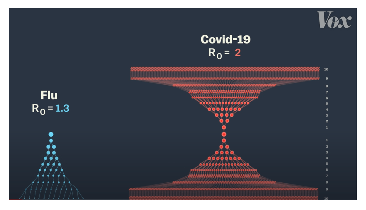 Graph Comparison of Flu and Covid-19